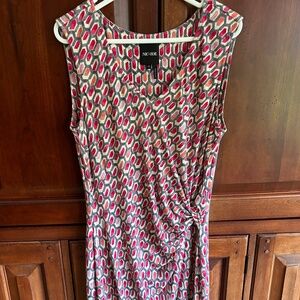 Nic and Zoe Pink Grey and white sleeveless dress, Medium, Like New